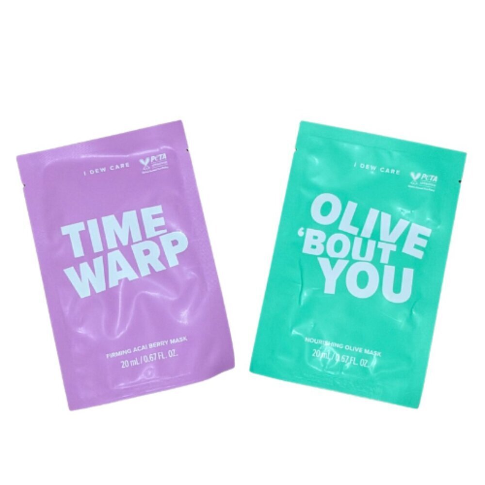 I DEW CARE Olive Bout You & Time Warp Firming, Nurishing FaceMask 2 Pack Set